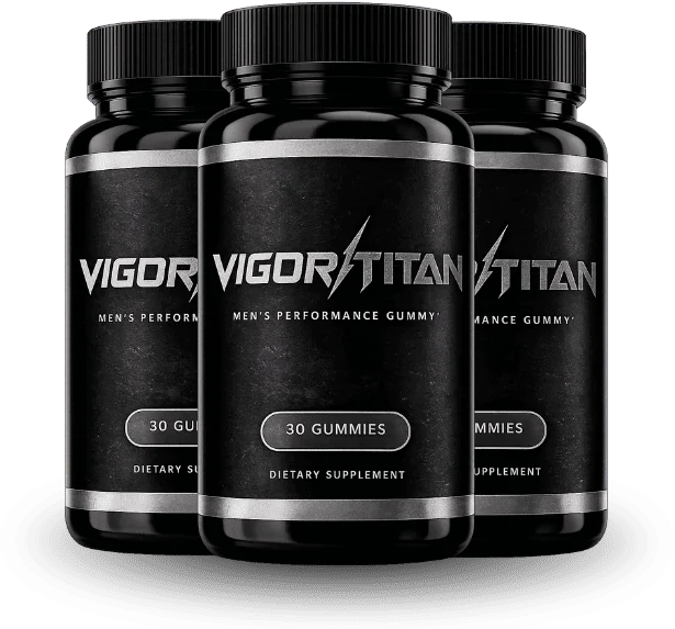 VigorTitan men's performance gummies three-bottle package